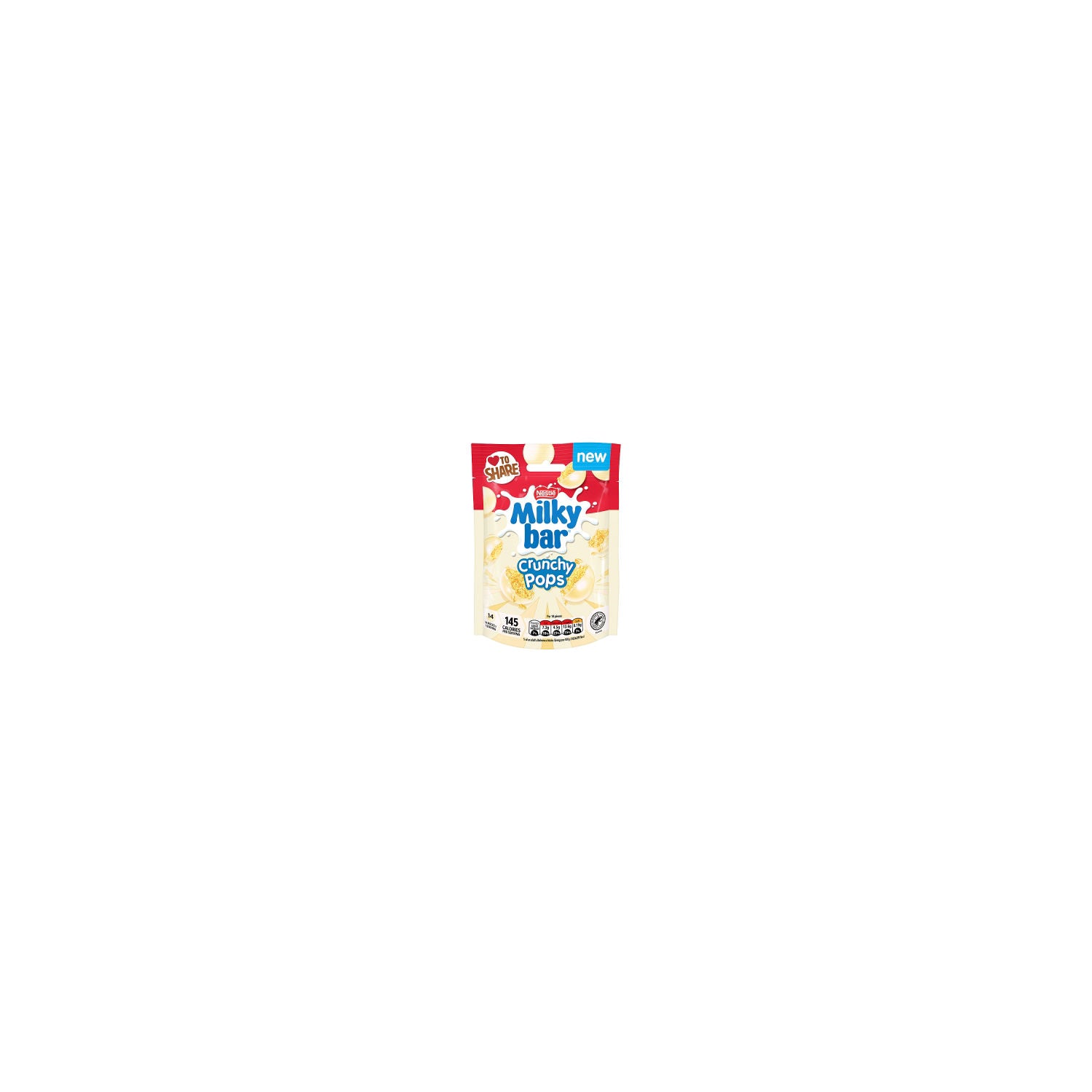 Milkybar Crunchy Pops white chocolate 90g, imported from the UK