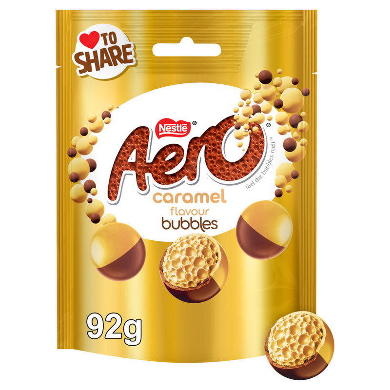 Aero Bubbles Caramel chocolate sharing bag 92g, imported from the UK