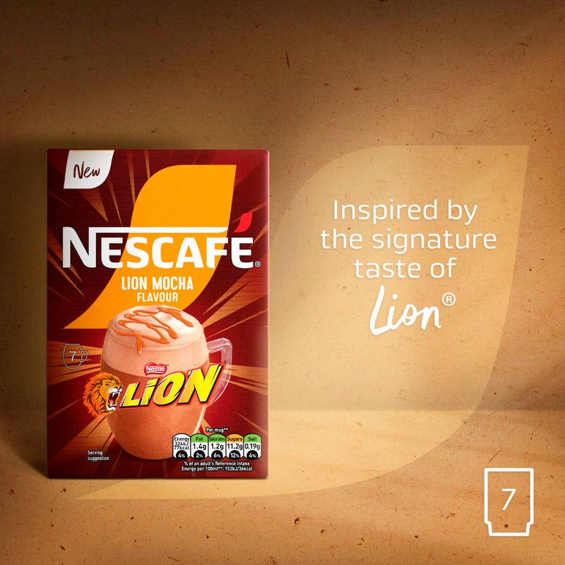 Nescafé Lion Mocha instant coffee sachets 7x20g (British brand)