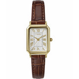 Timex women's white dial watch with brown leather strap, imported from the UK