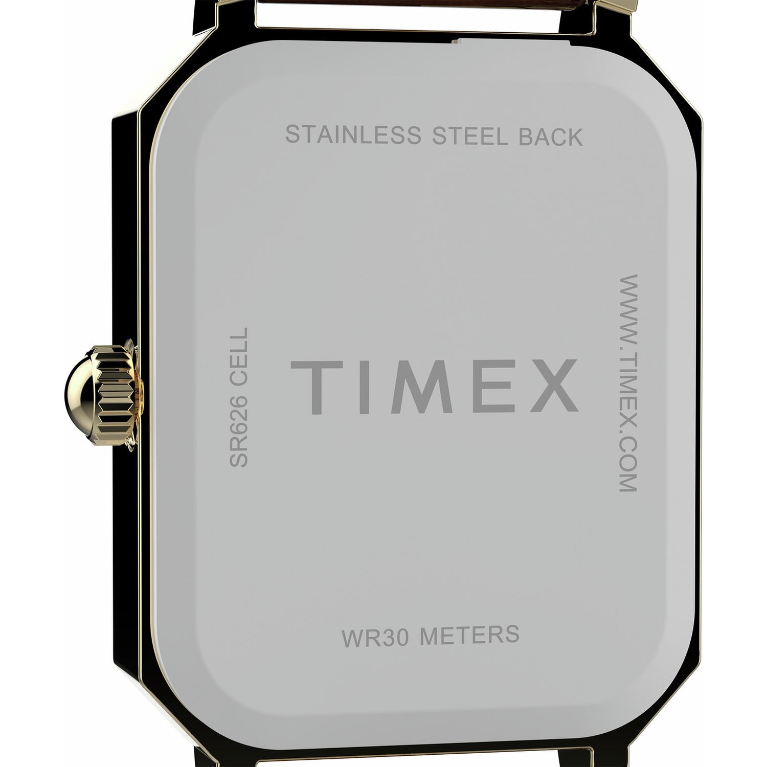 Timex women's white dial watch with brown leather strap, imported from the UK