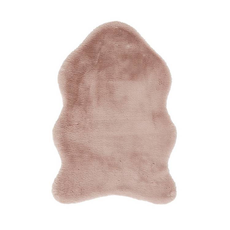 Think Rugs single pelt faux fur rug dusty rose 58x90cm, UK version