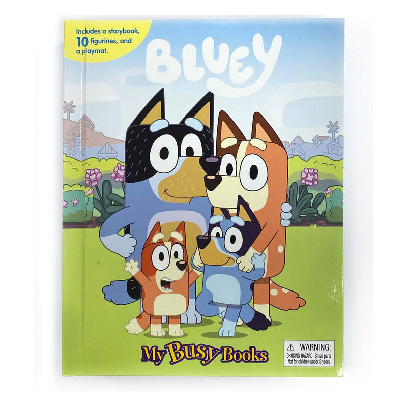 Bluey Busy Book with 10 figurines and playmat - British product
