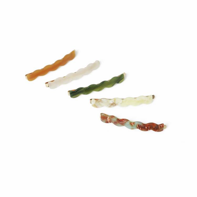 Freedom Wave Hair Slides acetate pack of 5 (British brand)