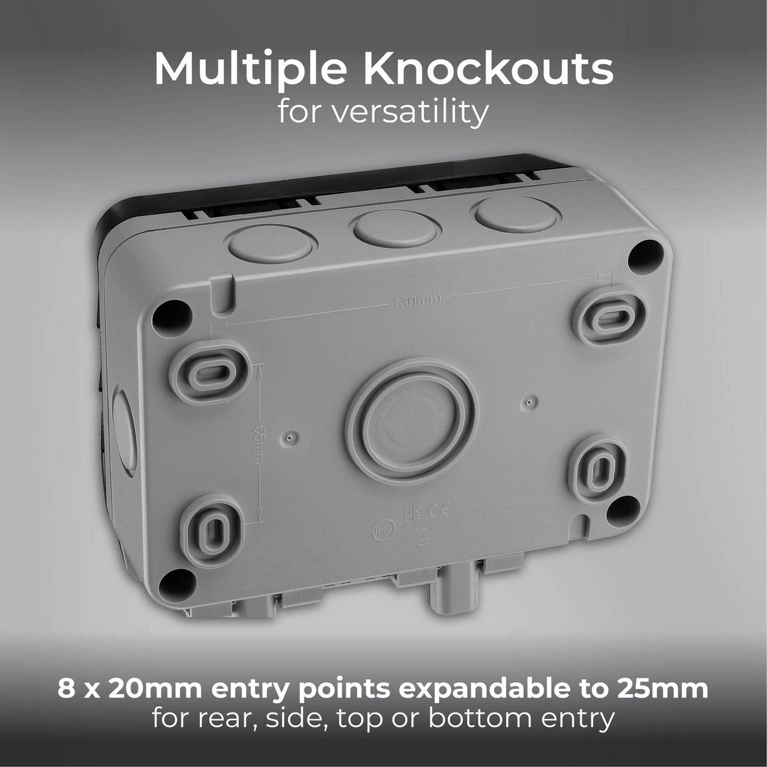 BG 2 gang smart outdoor switched socket grey, imported from the UK