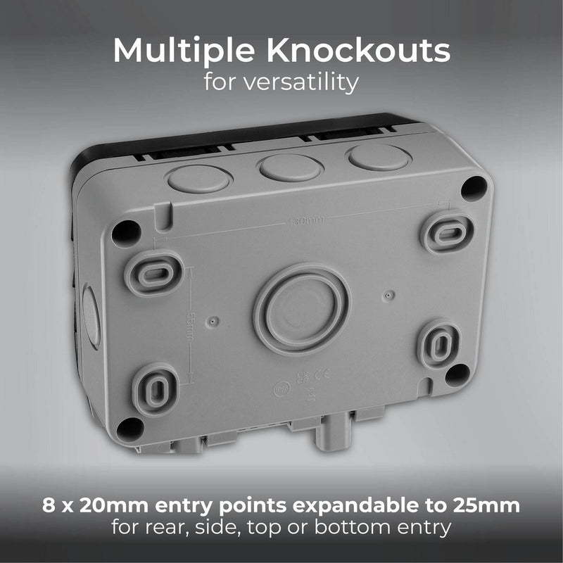 BG 2 gang smart outdoor switched socket grey, imported from the UK