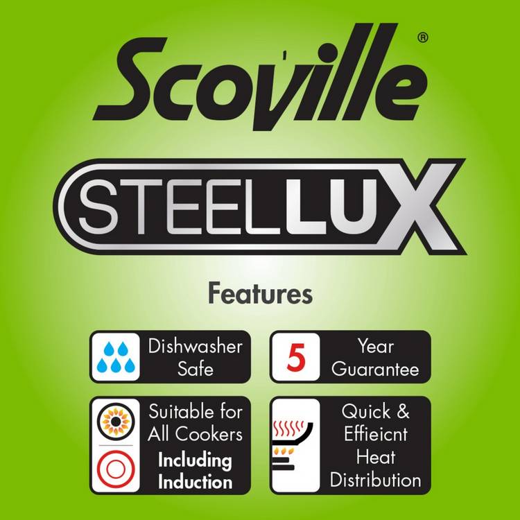 Scoville Steellux 2-piece frying pan set, imported from the UK