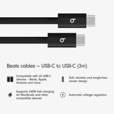 Beats charging cable Bolt Black 3m, imported from the UK