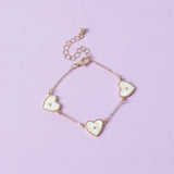 Flitzy kids white heart charm bracelet 7cm (British brand)