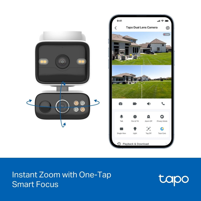 Tapo TC93D solar dual-lens security camera kit, imported from the UK