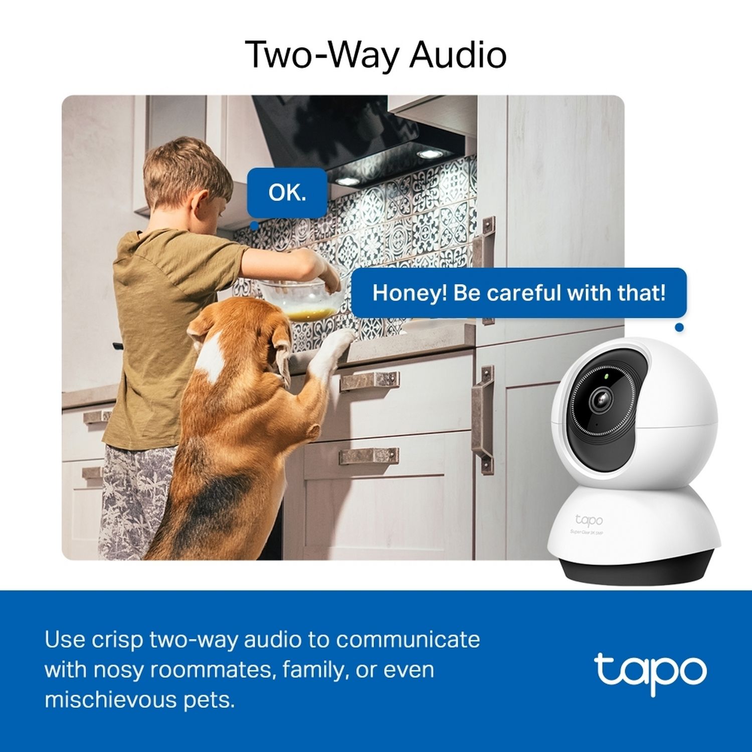 Tapo TC74 3K pan/tilt AI security camera (British brand)