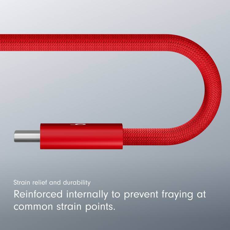 Beats 3m braided USB-C cable Rapid Red, imported from the UK