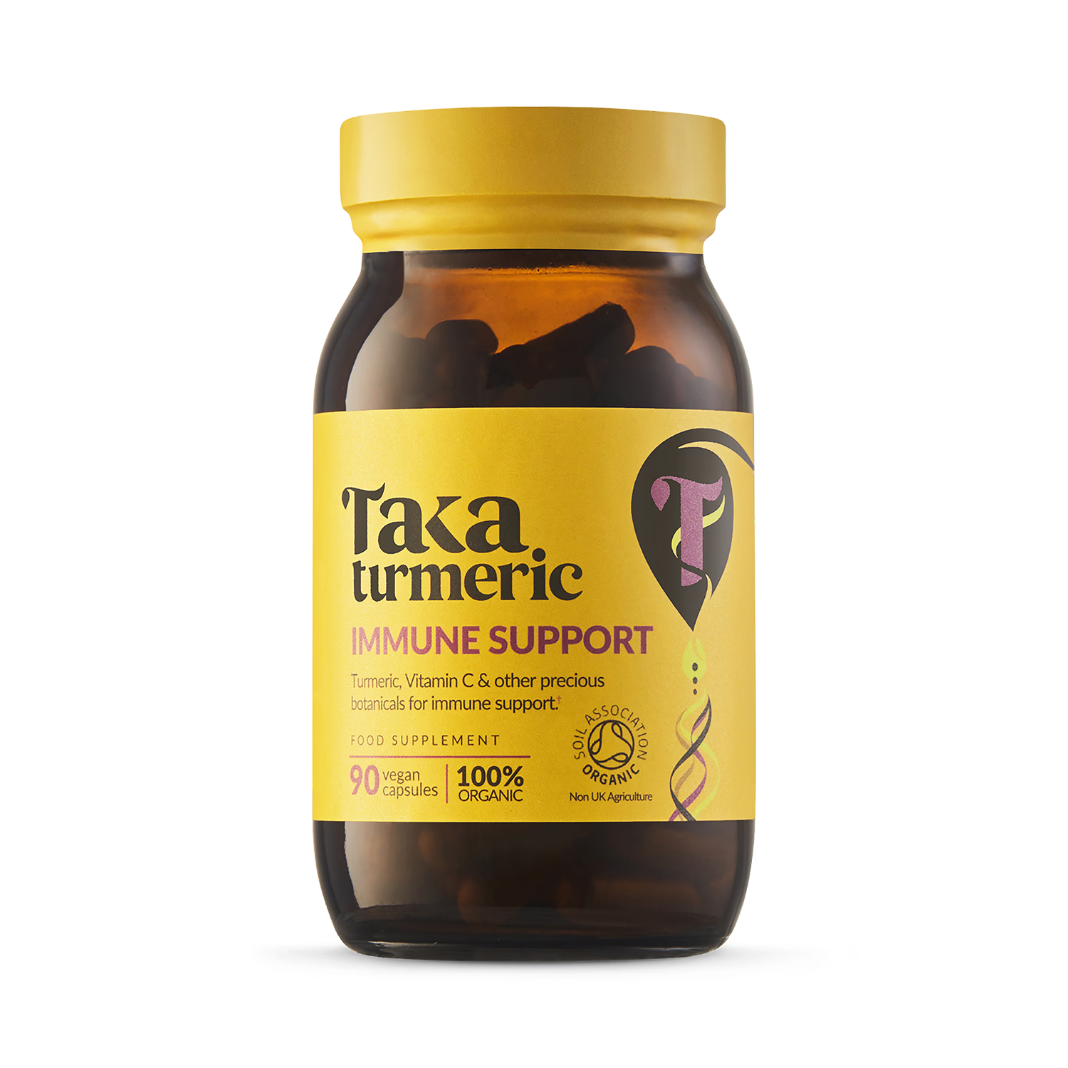 Taka Turmeric organic immune support 90 capsules, imported from the UK