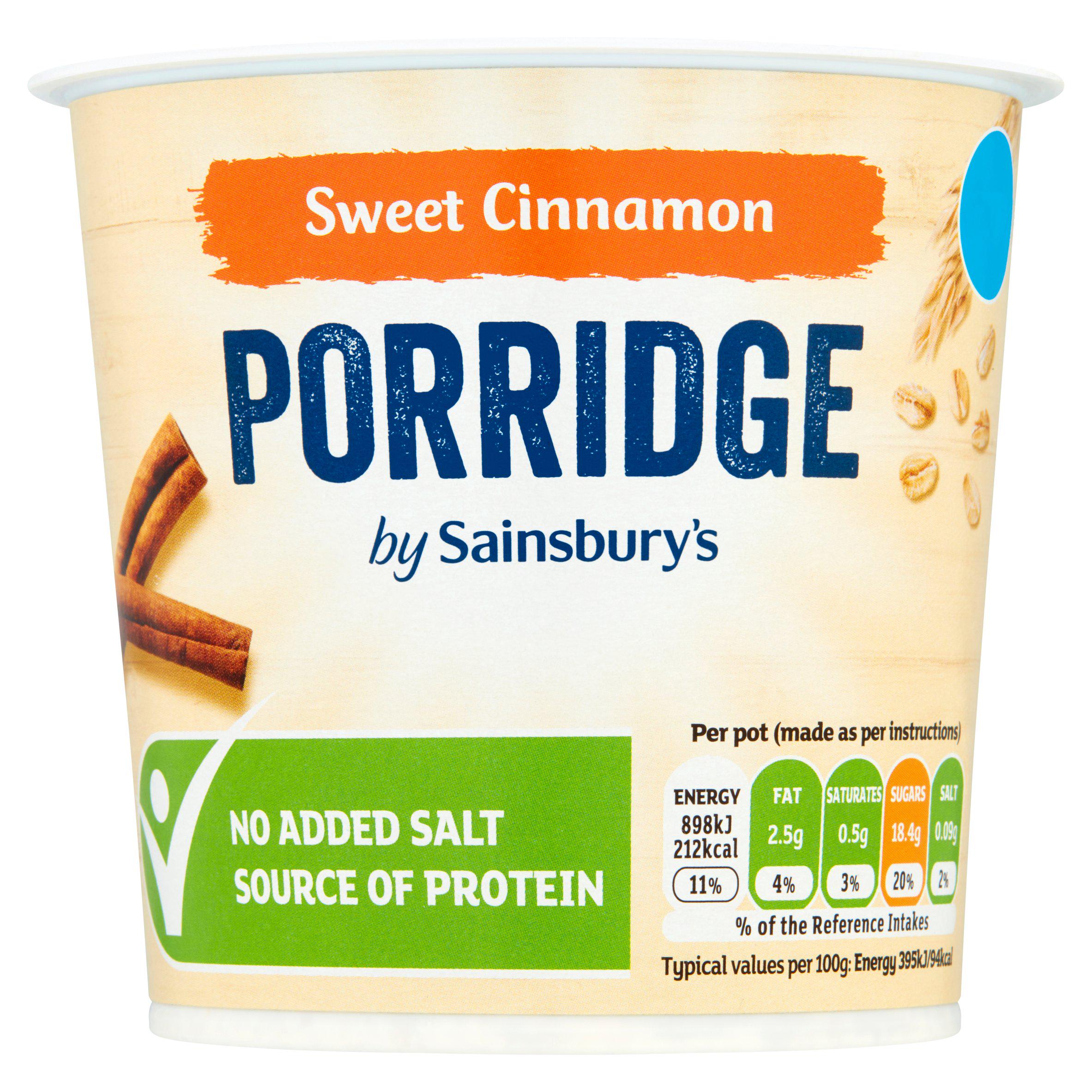 Sainsbury's Sweet Cinnamon Porridge 57g cereals Sainsburys   