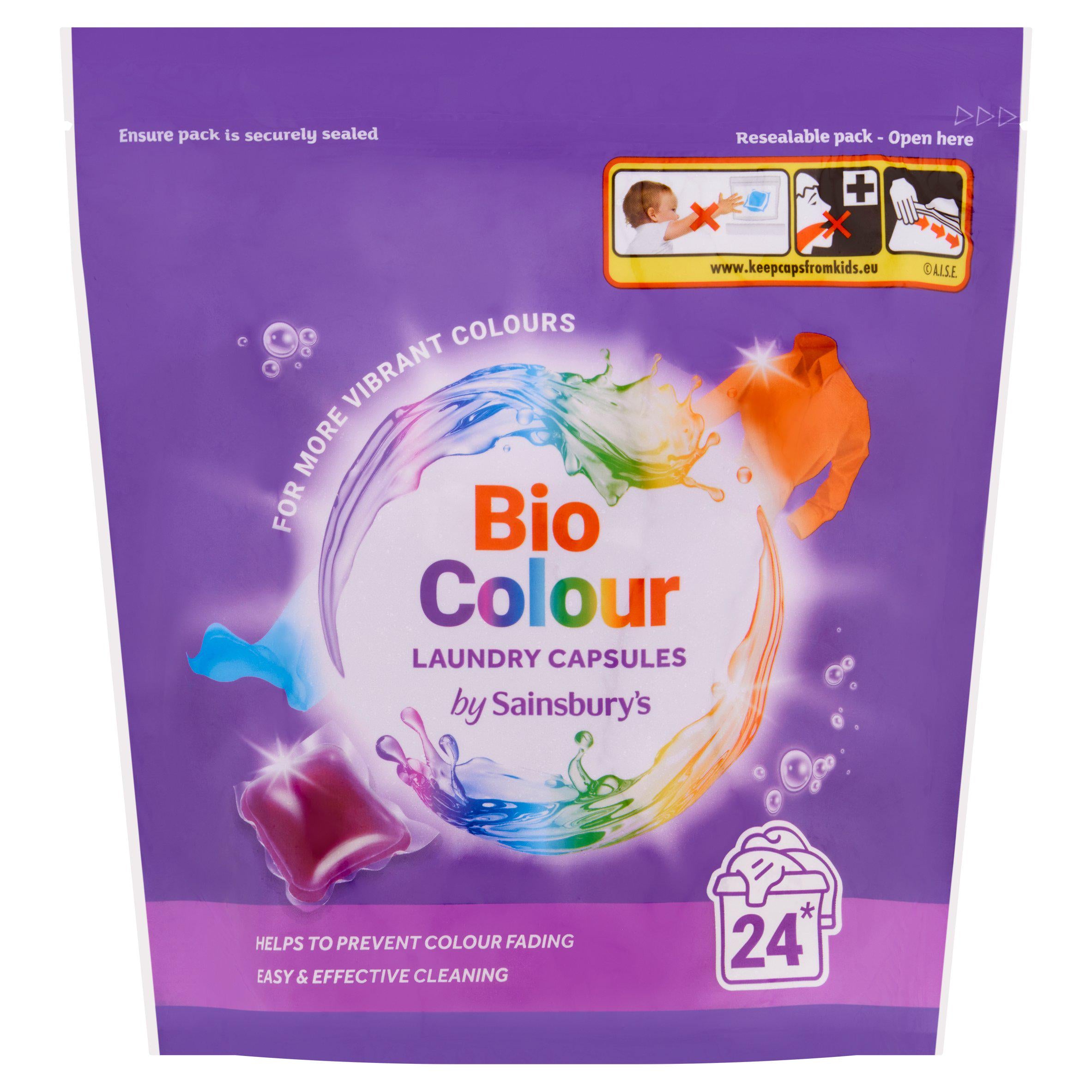 Sainsbury's Bio Colour Laundry Capsules 24x19g GOODS Sainsburys   