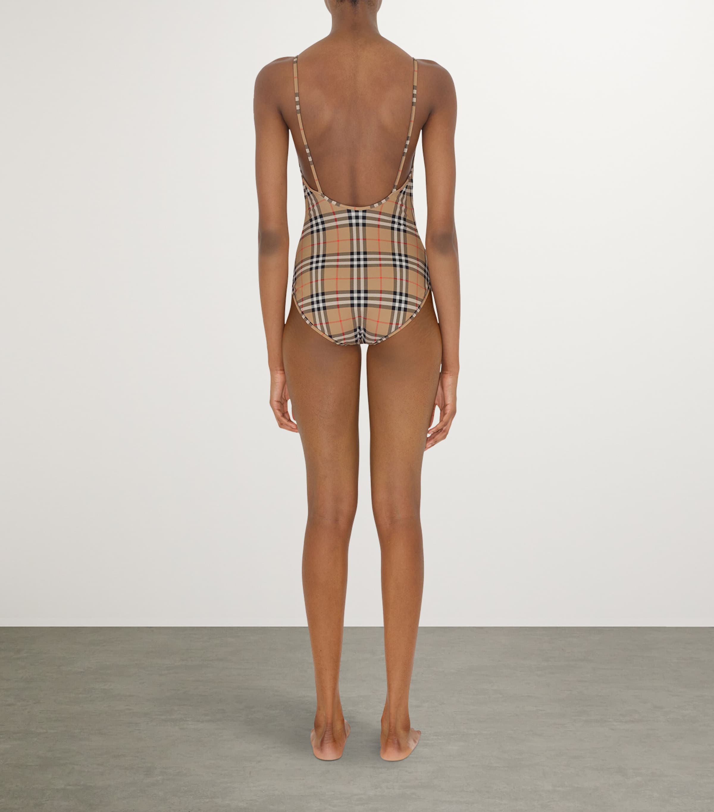 Burberry check pattern swimsuit in archival tones - British product