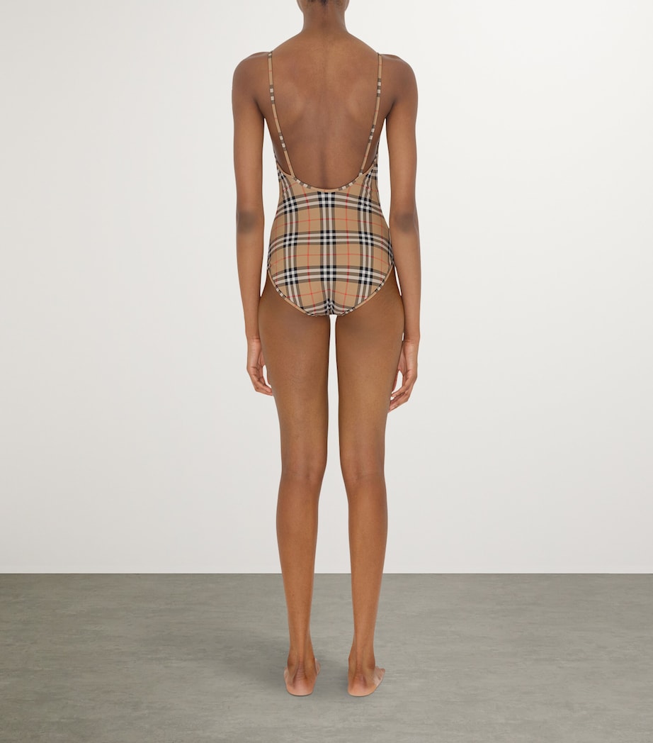 Burberry check pattern swimsuit in archival tones - British product