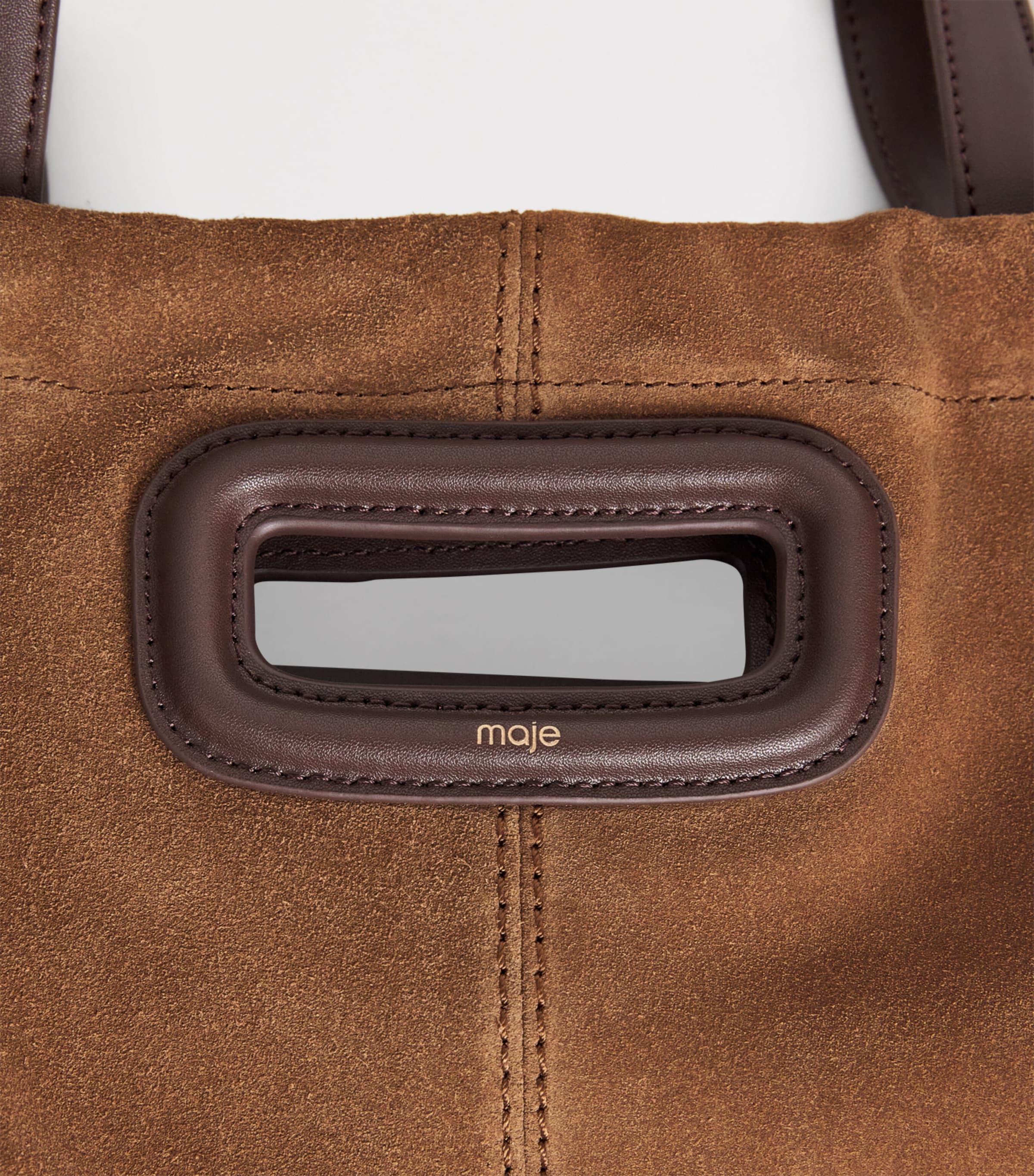 Maje leather and suede Milpi tote bag, imported from the UK