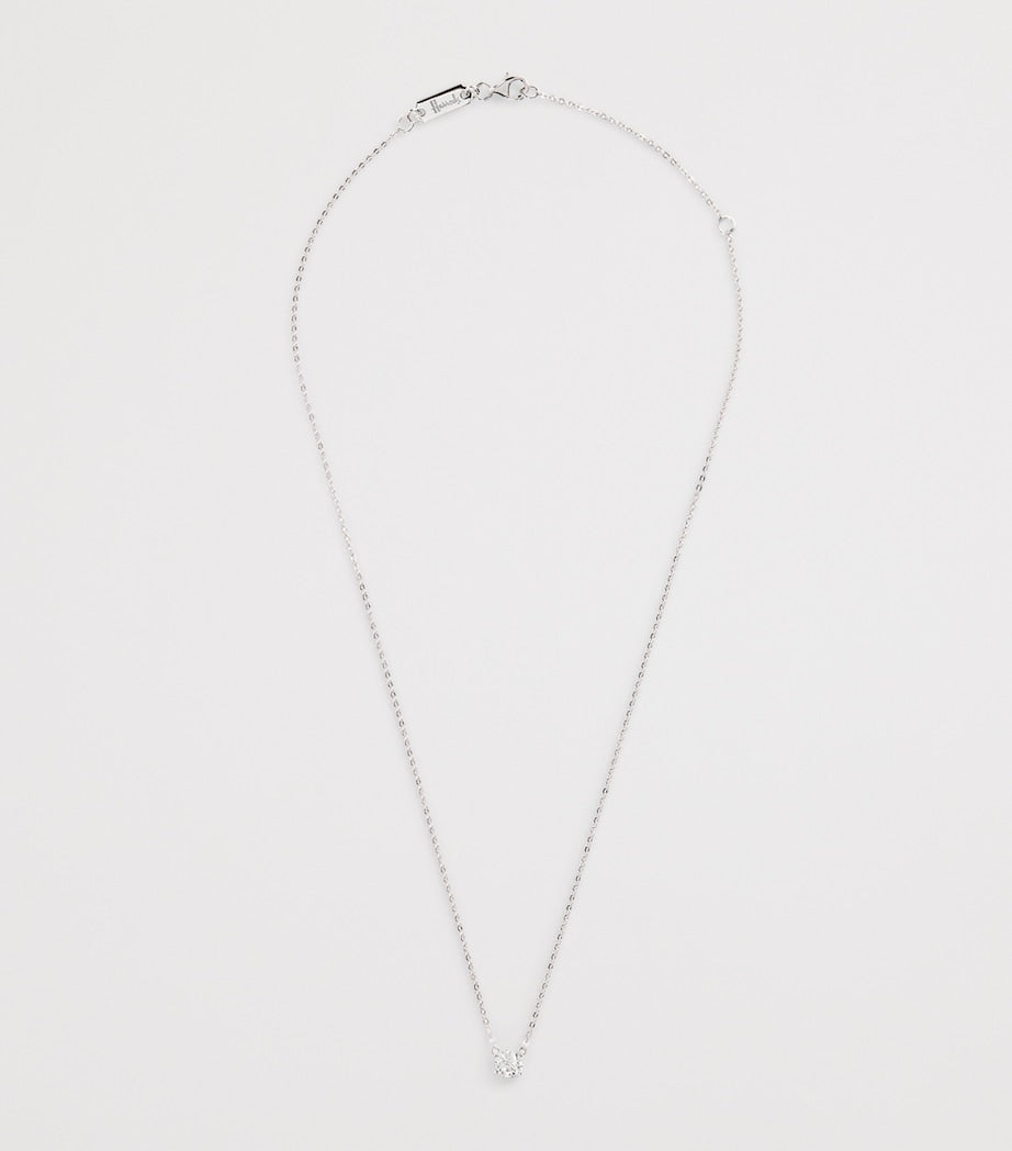 Harrods white gold diamond pendant necklace 0.75ct (British brand)