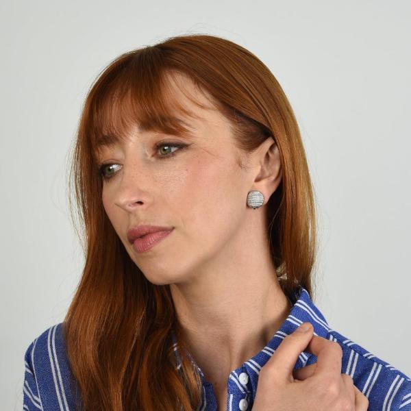 Cachet Tyra clip-on earrings with rhodium finish (British brand)
