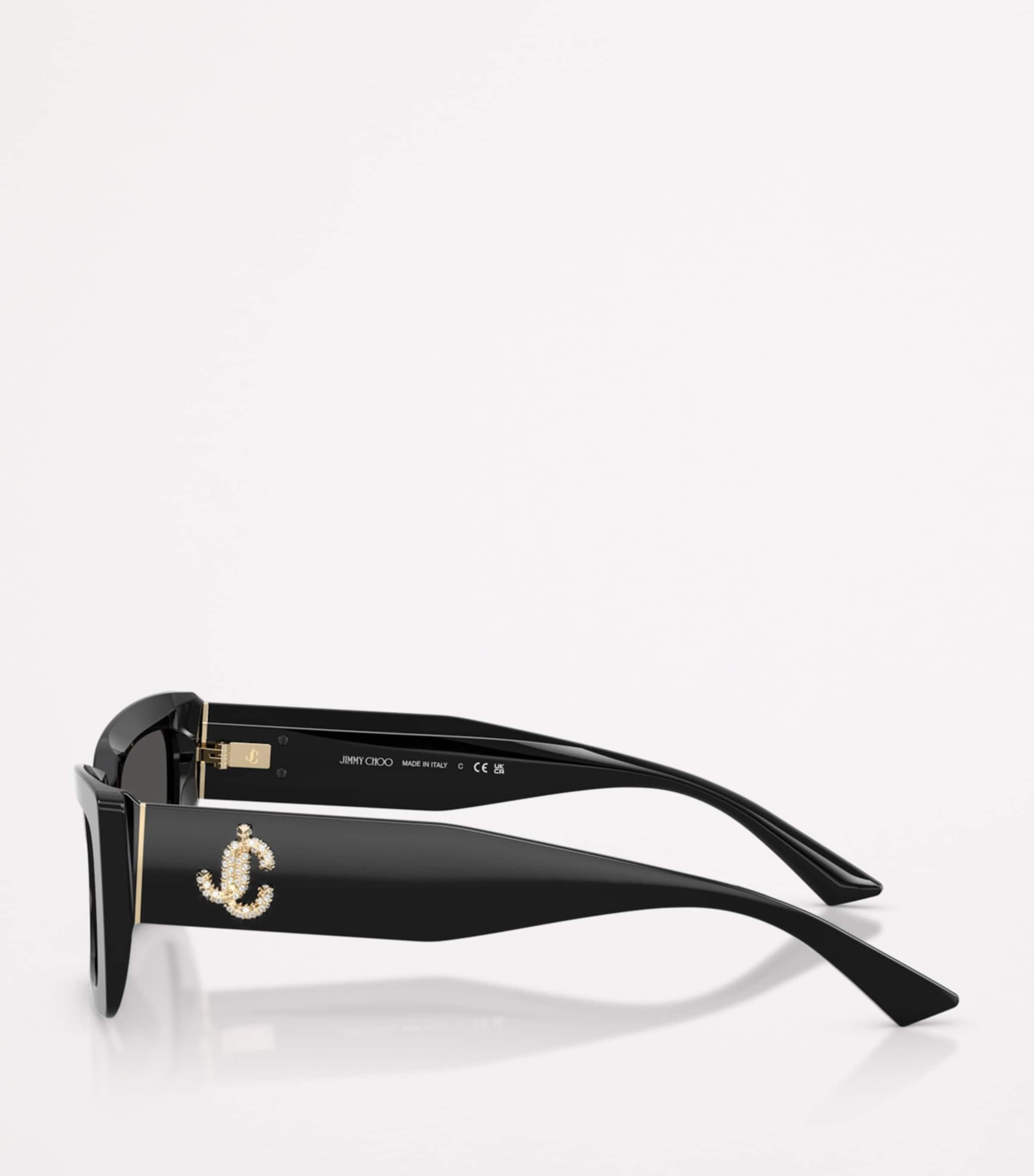 Jimmy Choo cat eye acetate sunglasses gold-tone logo - British product