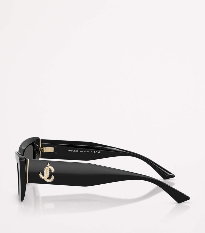 Jimmy Choo cat eye acetate sunglasses gold-tone logo - British product