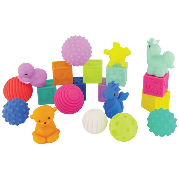 Infantino Playtime Pals sensory shapes activity toy set, UK version