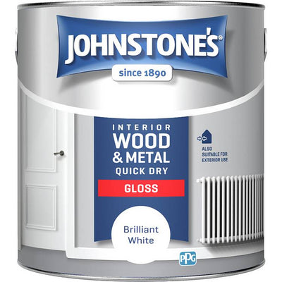 Argos Johnstone's Wood & Metal Gloss Paint Brilliant White 2.5L- Buy online at McGrocer
