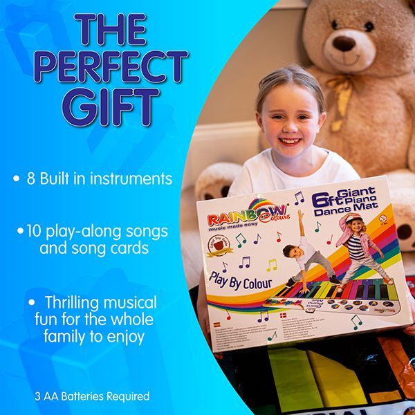 Rainbow Colours giant piano mat 6ft, UK version