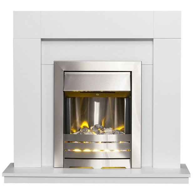 Adam Wyoming electric fire suite white black freestanding UK version