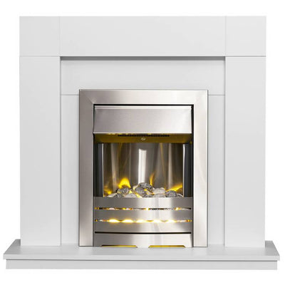 Argos Adam Wyoming Electric Freestanding Fire Suite - White & Black- Buy online at McGrocer