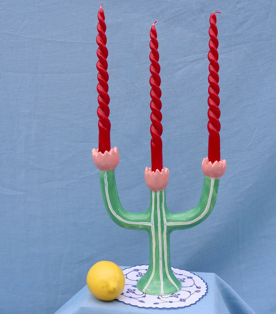 Laetitia Rouget earthenware tulips candle holder 28cm, UK version