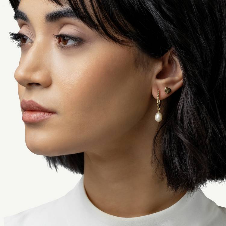 Radley earrings set heart studs and pearl huggies (British brand)