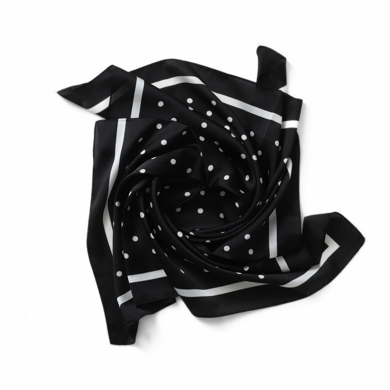 Freedom black and white polka dot headscarf (British brand)