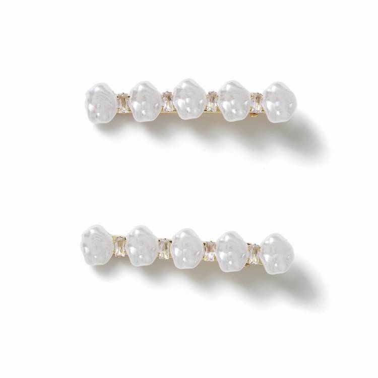 Freedom pearl and crystal hair slides pack of 2 - British product
