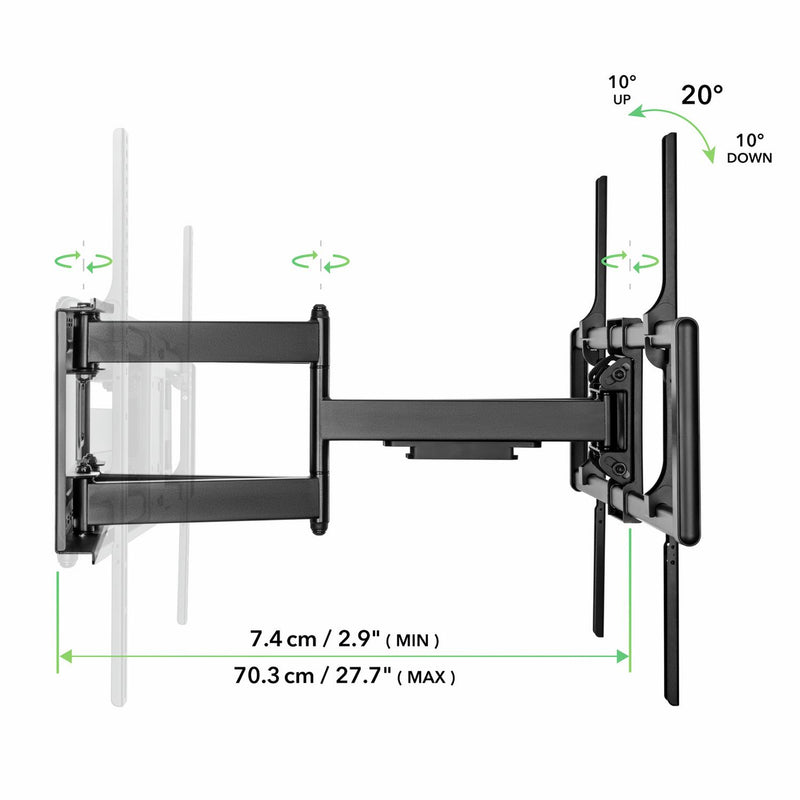 AVF multi-positional TV wall bracket black for 60-100 inch TV (British brand)