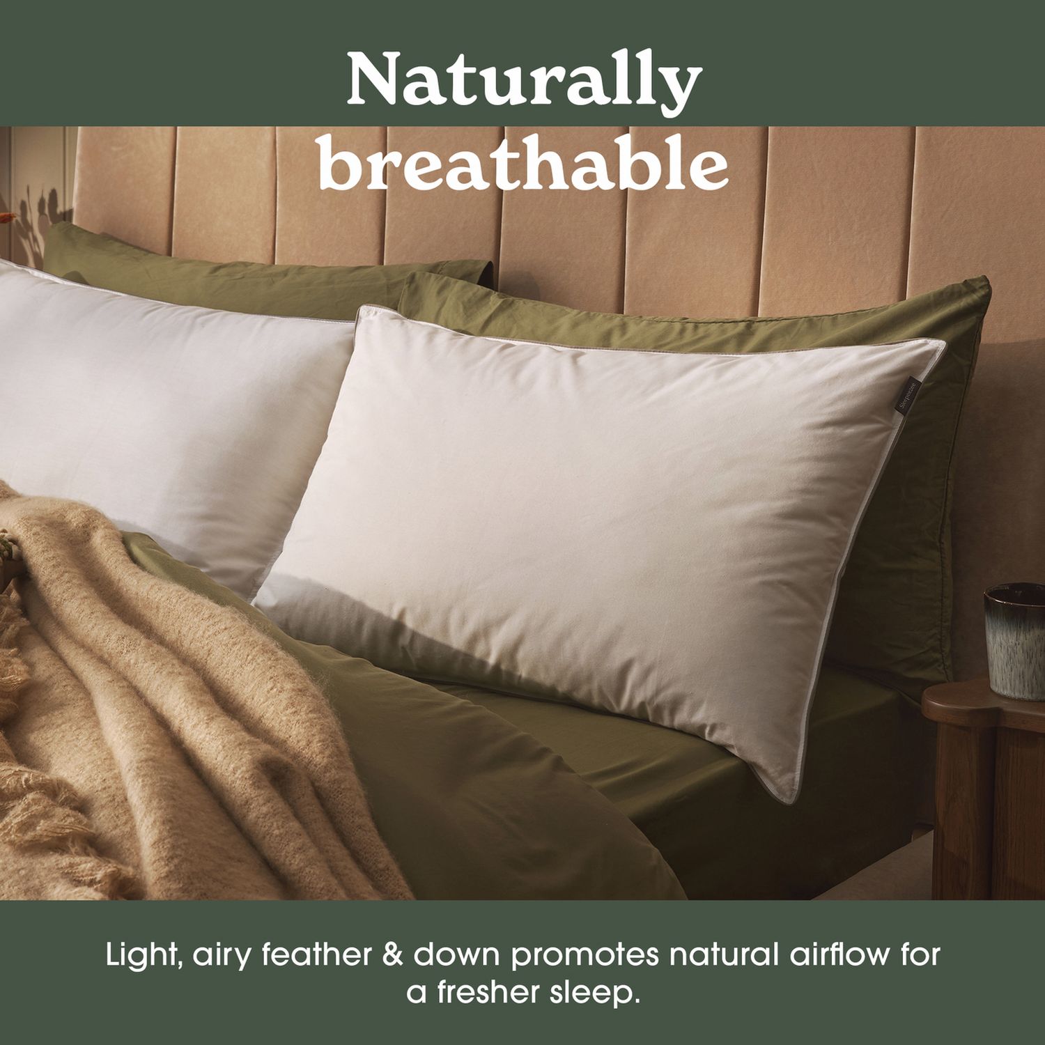 Sleepeezee feather and down medium pillow 74x48cm - British product