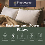 Sleepeezee feather and down medium pillow 74x48cm - British product