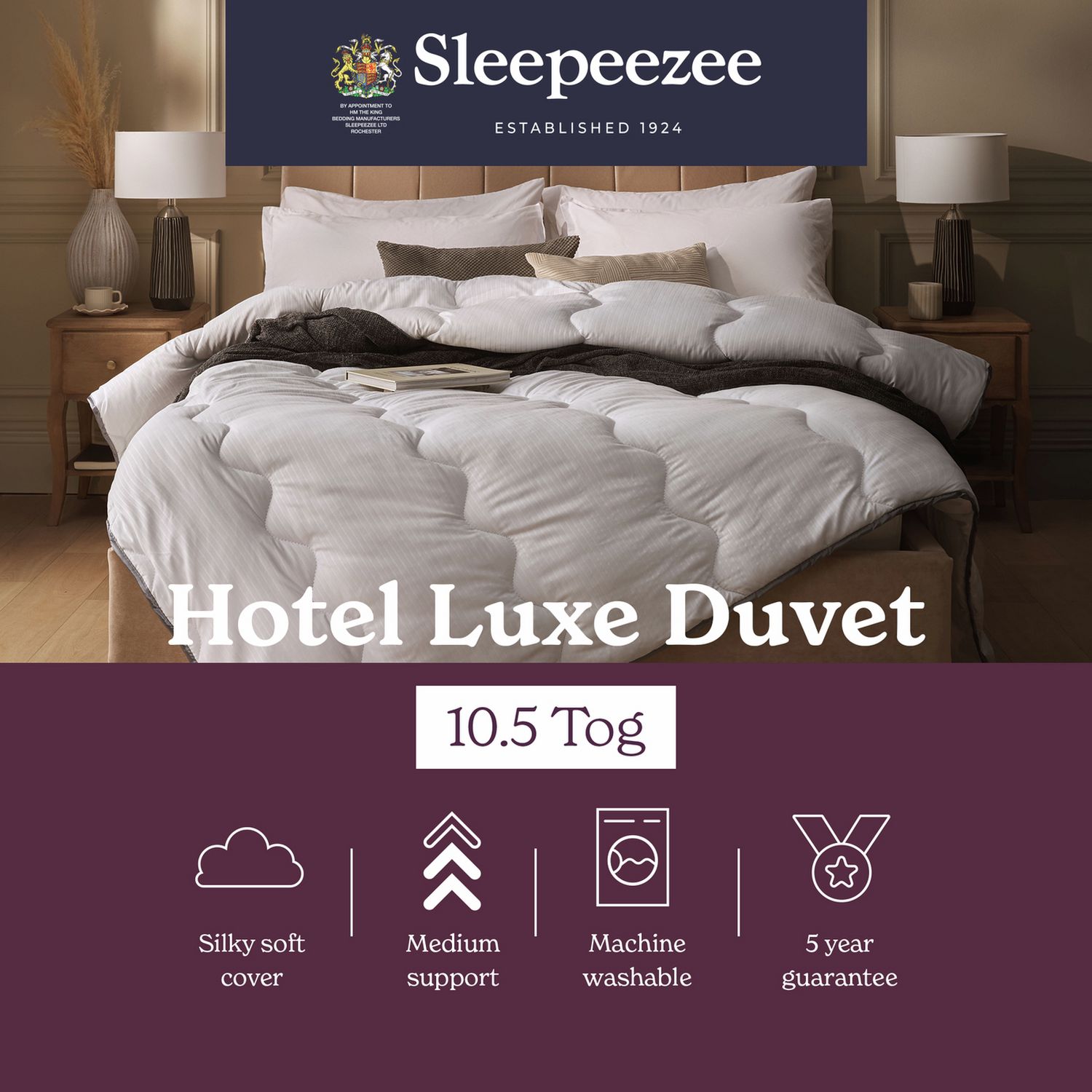 Sleepeezee Hotel Luxe 10.5 Tog duvet single (British brand)