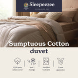 Sleepeezee cotton duvet 10.5 tog single, imported from the UK