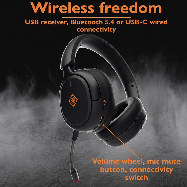Deltaco DH330 wireless gaming headset black over-ear (British brand)