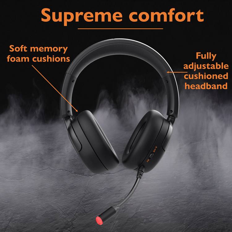 Deltaco DH330 wireless gaming headset black over-ear (British brand)