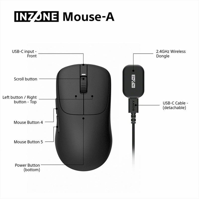 Sony INZONE Mouse-A wireless gaming mouse black - British product
