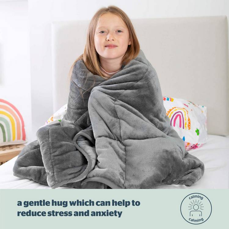 Silentnight kids grey weighted blanket 150x100cm (British brand)