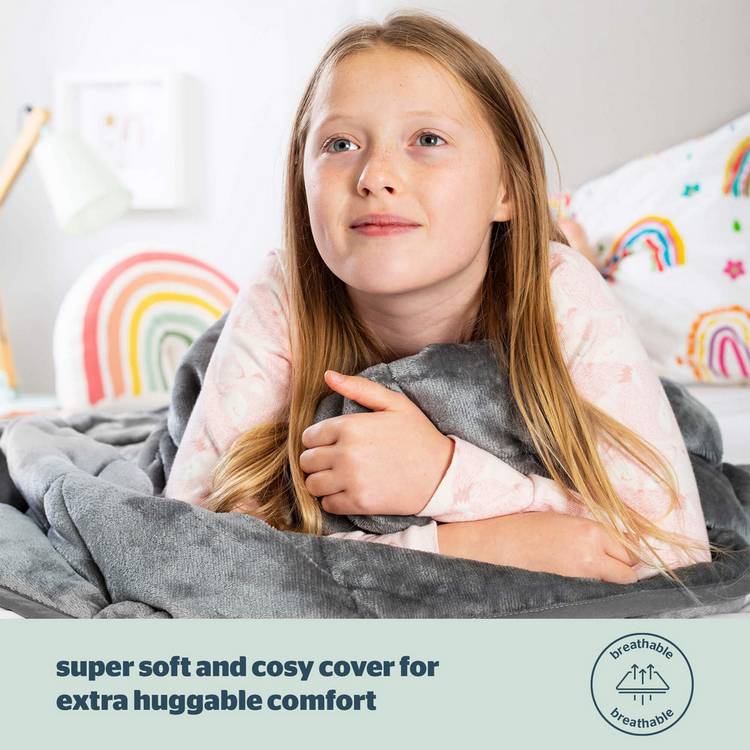 Silentnight kids grey weighted blanket 150x100cm (British brand)