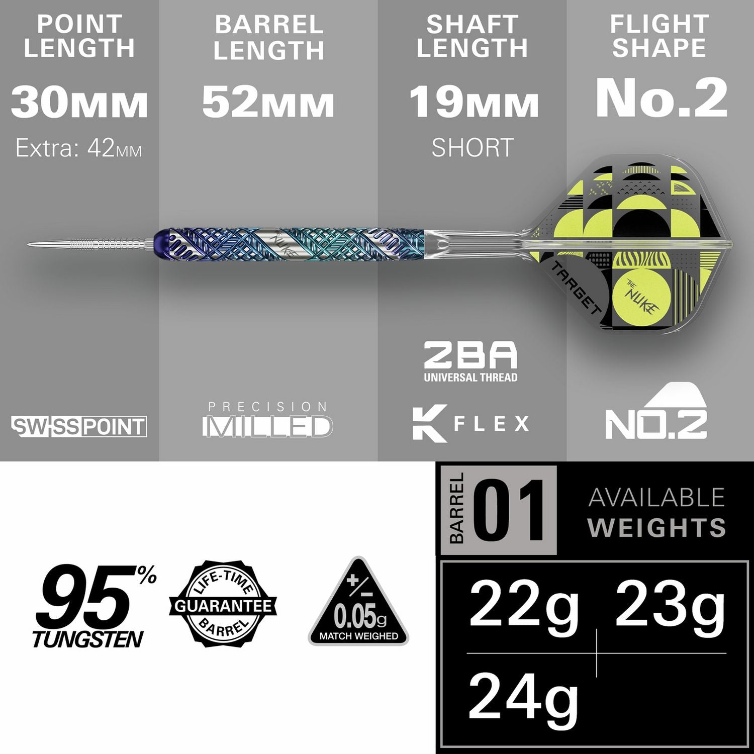 Target Luke Littler Edge darts 24g, imported from the UK