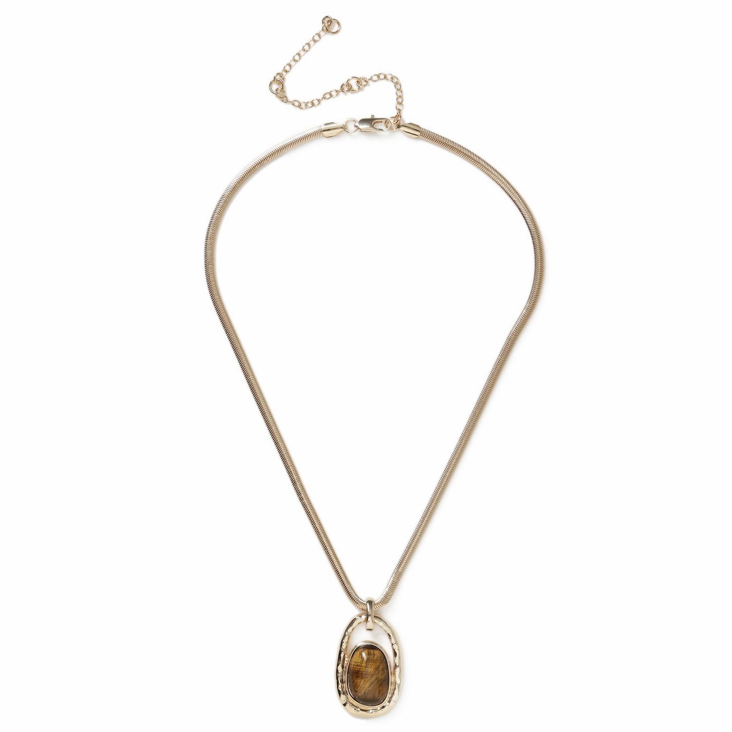 Revere pendant necklace brown stone gold tone, UK version