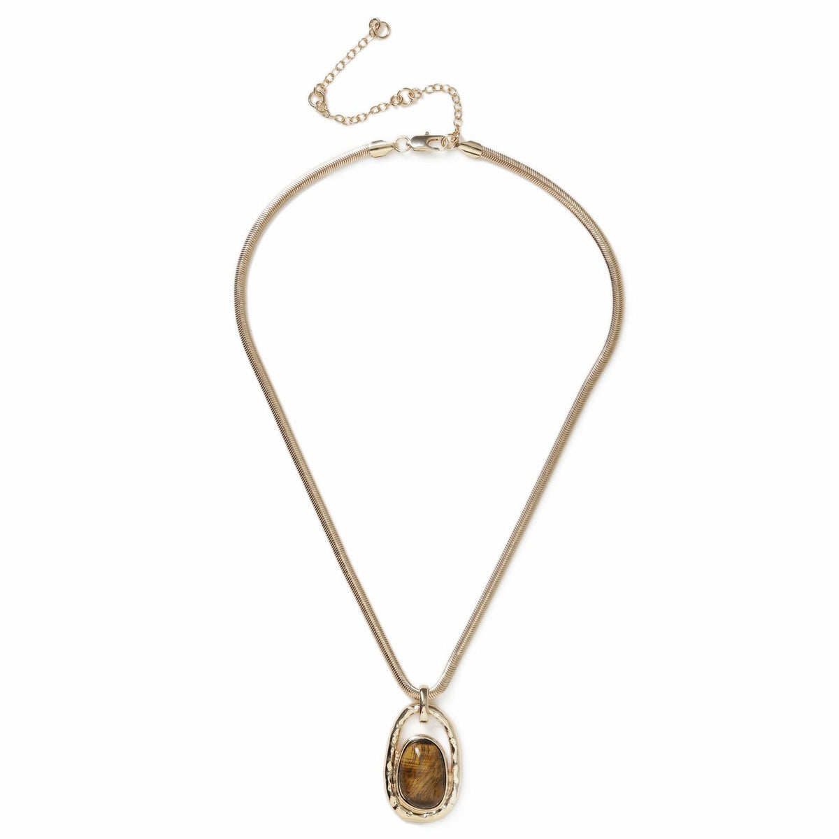 Revere pendant necklace brown stone gold tone, UK version