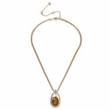 Revere pendant necklace brown stone gold tone, UK version