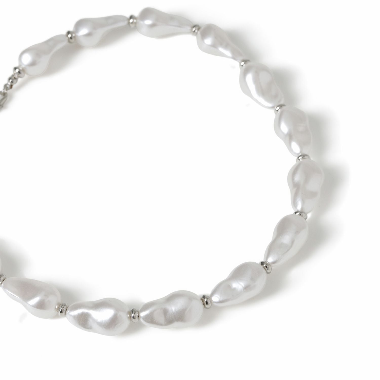 Freedom white irregular pearl necklace 45cm adjustable, UK version